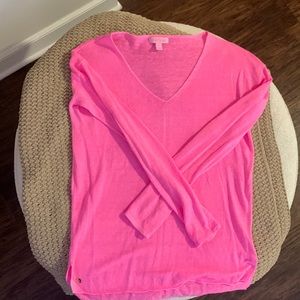 Lilly Pulitzer bright pink sweater